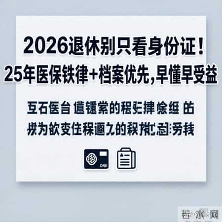 2026退休别只看身份证！25年医保铁律+档案优先，早懂早受益