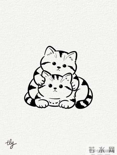 涂鸦简笔画贴贴猫分享