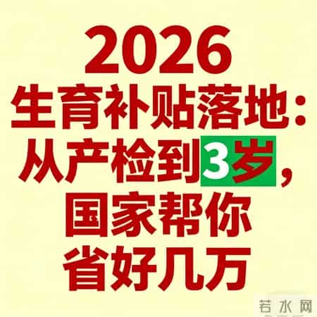 2026生育补贴落地：从产检到3岁，国家帮你省好几万