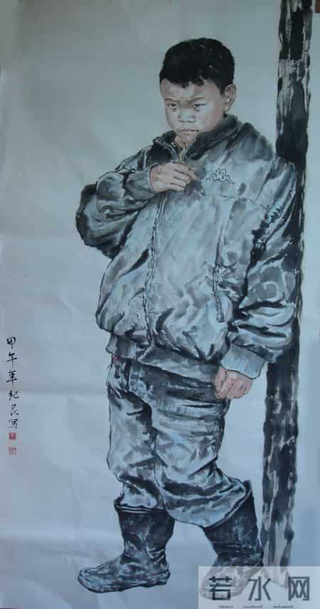 丁纪民人物国画作品欣赏