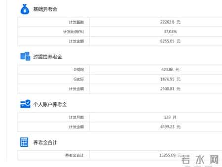 解读企退15000养老金核算表