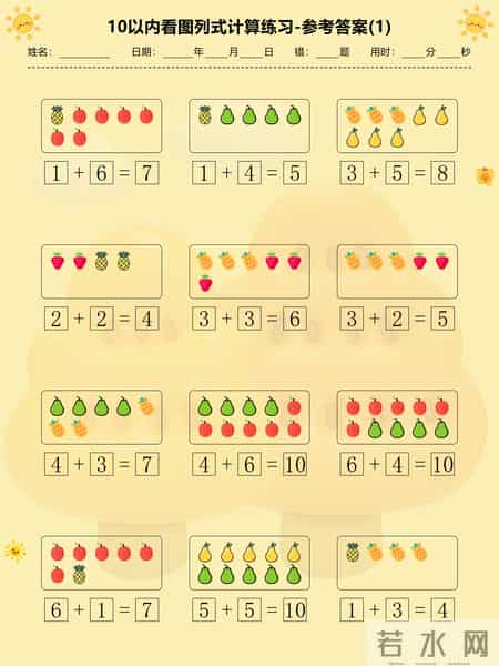 幼小衔接必练！看图列式计算专项，帮孩子吃透加减运算