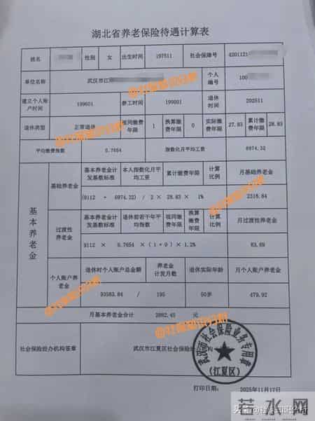 武汉张阿姨养老金明细曝光！35年工龄到手多少？看完有数了