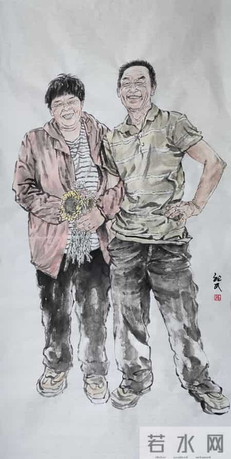 丁纪民人物国画作品欣赏