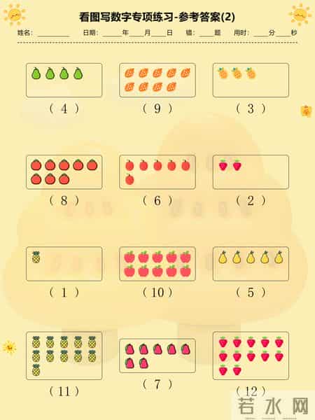 幼小衔接必备！看图写数字练习，夯实数学基础第一步