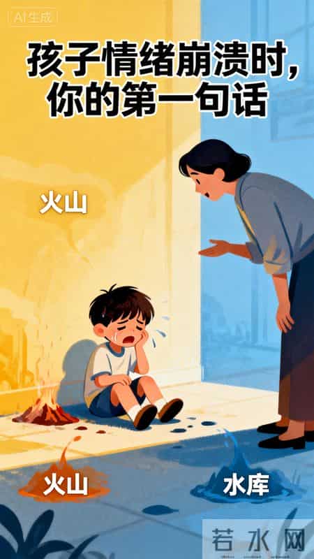 孩子情绪崩溃时，你的第一句话，决定了他是“火山”还是“水库”