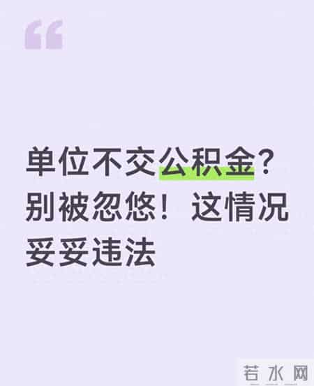 单位不交公积金？别被忽悠！这情况妥妥违法