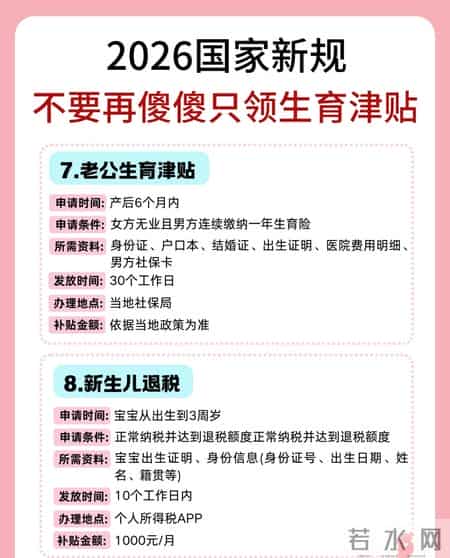 2026生育新规！别只领生育津贴，这8项福利能领钱