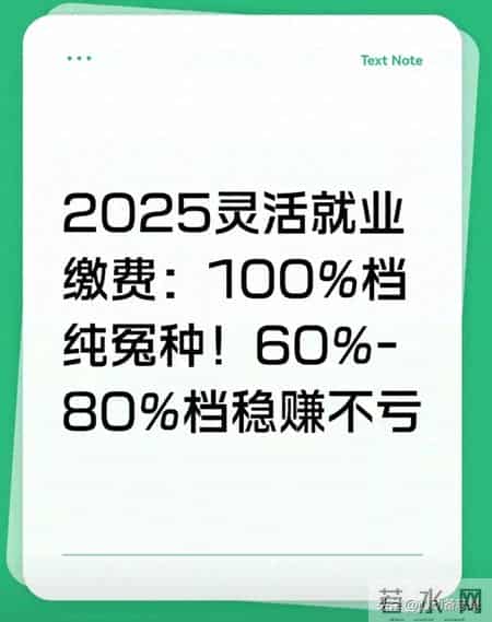 2025灵活就业社保缴费档怎么选？100%档并非最优，60%-80%档更好