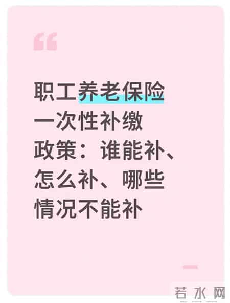职工养老保险一次性补缴政策：谁能补、怎么补、哪些情况不能补
