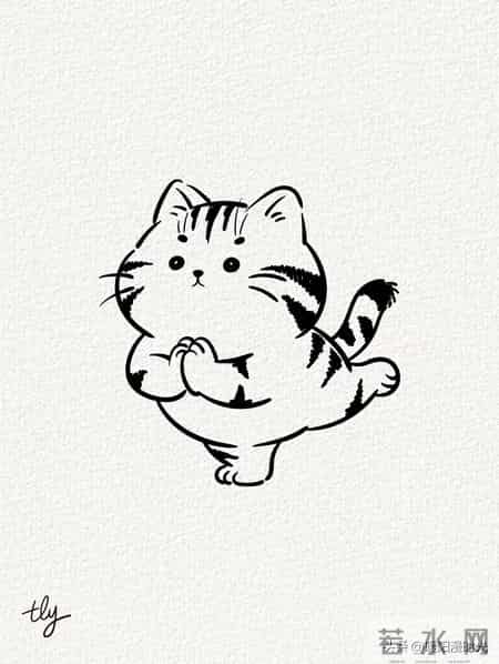 练瑜伽的猫咪丨涂鸦简笔画分享
