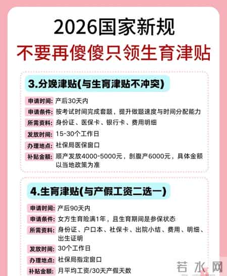 2026生育新规！别只领生育津贴，这8项福利能领钱