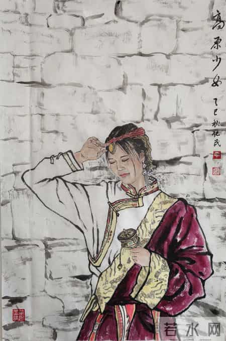 丁纪民人物国画作品欣赏