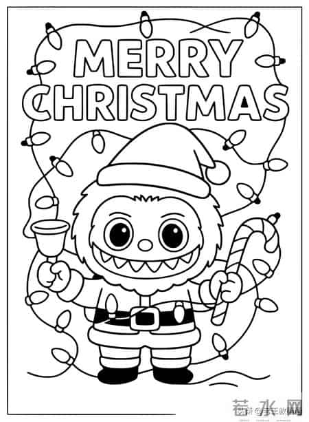 LABUBU简笔画线稿图，临摹学画