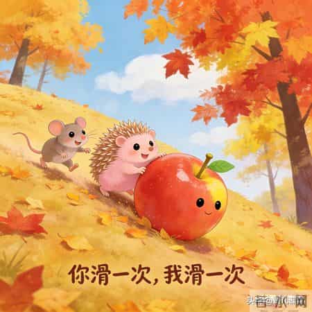 儿童睡前故事分享8：小刺猬球球和苹果滑梯