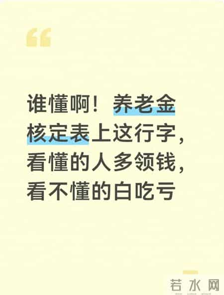 谁懂啊！养老金核定表上这行字，看懂的人多领钱，看不懂的白吃亏