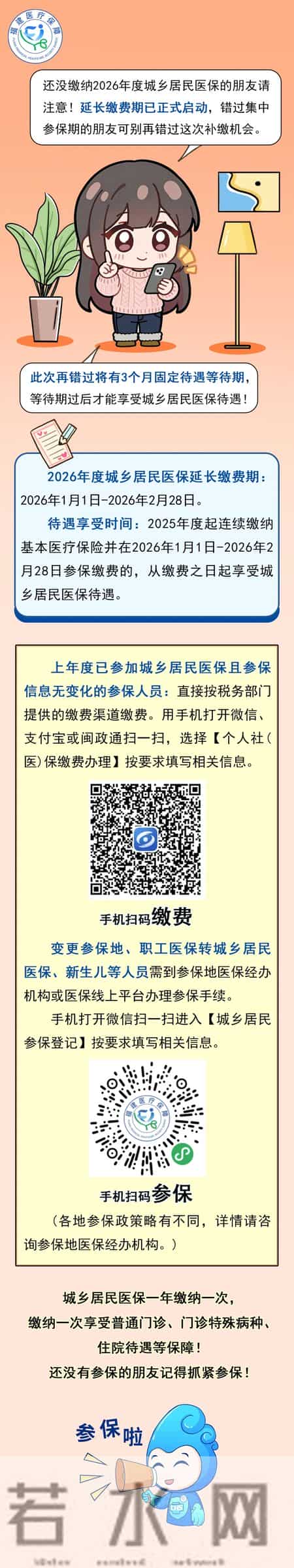 别错过！2026年度城乡居民医保延长缴费期开启→