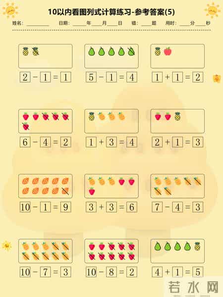 幼小衔接必练！看图列式计算专项，帮孩子吃透加减运算