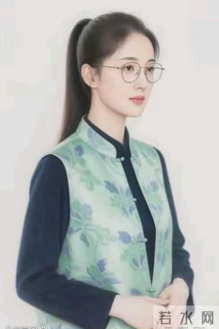 彩铅画：戴眼镜的姑娘