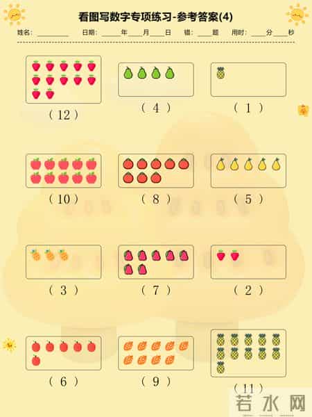 幼小衔接必备！看图写数字练习，夯实数学基础第一步