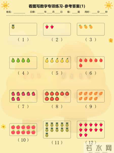幼小衔接必备！看图写数字练习，夯实数学基础第一步