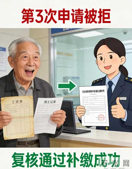 补缴被拒3次没放弃！大叔翻出老工资表，5年社保补上了