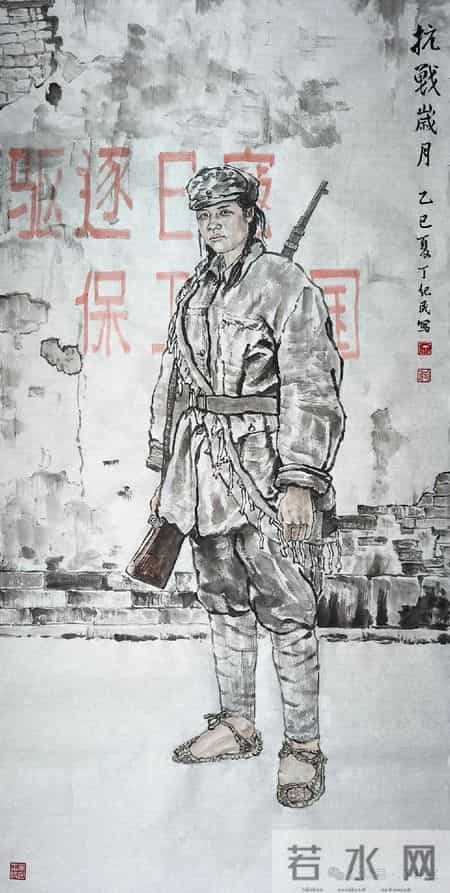 丁纪民人物国画作品欣赏