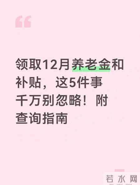 领取12月养老金和补贴，这5件事千万别忽略！附查询指南
