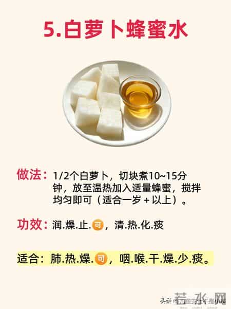 白萝卜浑身都是宝，口亥嗽就怕它