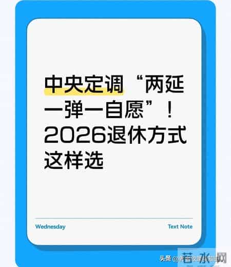中央定调“两延一弹一自愿”！2026退休方式这样选