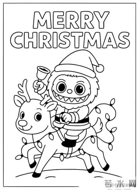 LABUBU简笔画线稿图，临摹学画