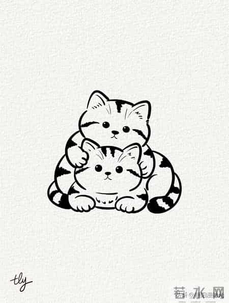 涂鸦简笔画贴贴猫分享