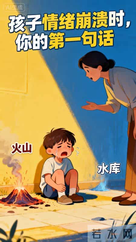 孩子情绪崩溃时，你的第一句话，决定了他是“火山”还是“水库”