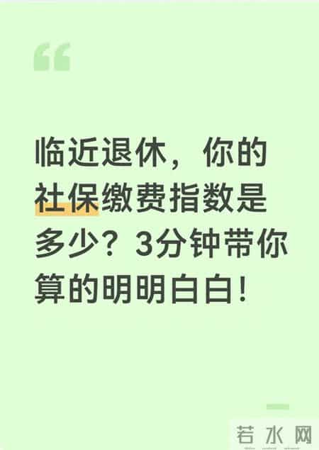 临近退休，你的社保缴费指数是多少？3分钟带你算的明明白白！