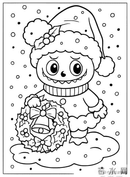 LABUBU简笔画线稿图，临摹学画