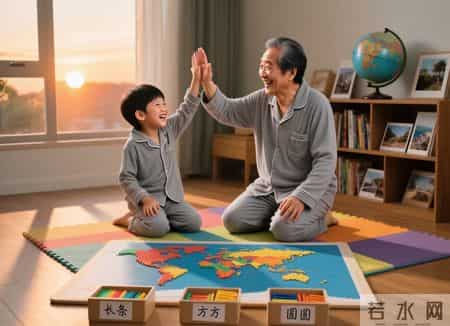 一起作磁力片拼地图小游戏，让4岁外孙学会“条理”和“秩序”