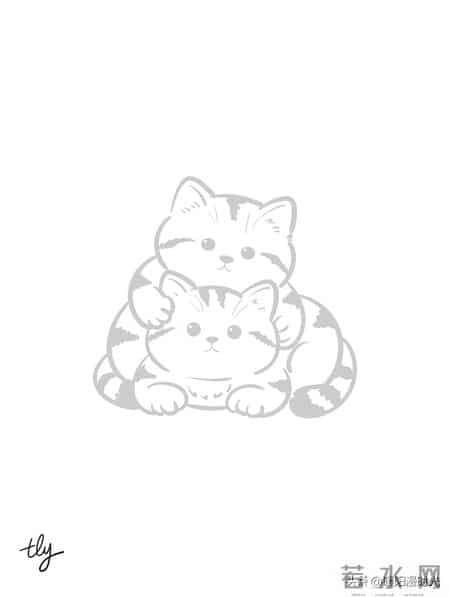 涂鸦简笔画贴贴猫分享