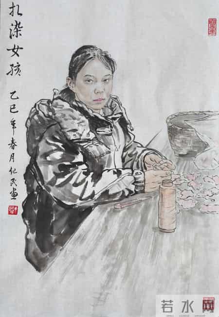 丁纪民人物国画作品欣赏