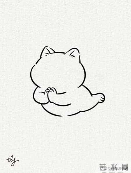 练瑜伽的猫咪丨涂鸦简笔画分享