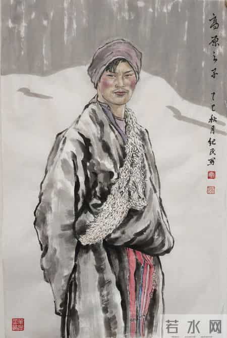 丁纪民人物国画作品欣赏