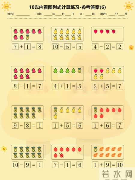 幼小衔接必练！看图列式计算专项，帮孩子吃透加减运算