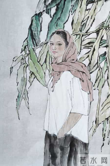 丁纪民人物国画作品欣赏