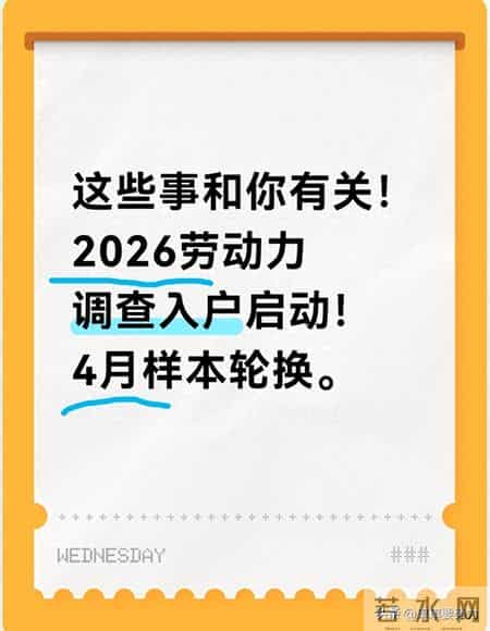这些事和你有关！2026劳动力调查入户启动！4月样本轮换