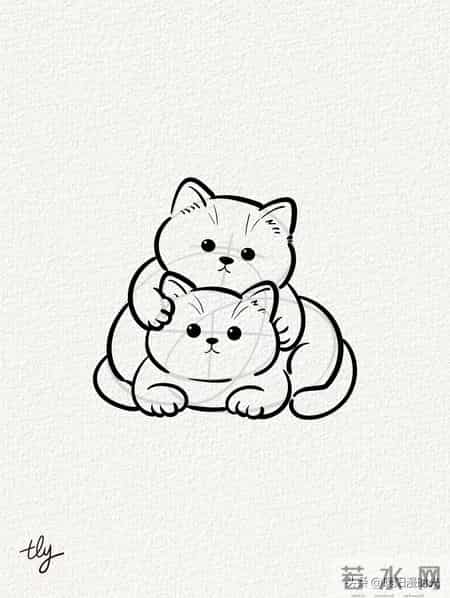 涂鸦简笔画贴贴猫分享