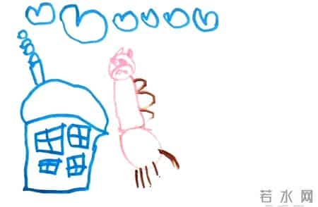 中班亲子美术--小马