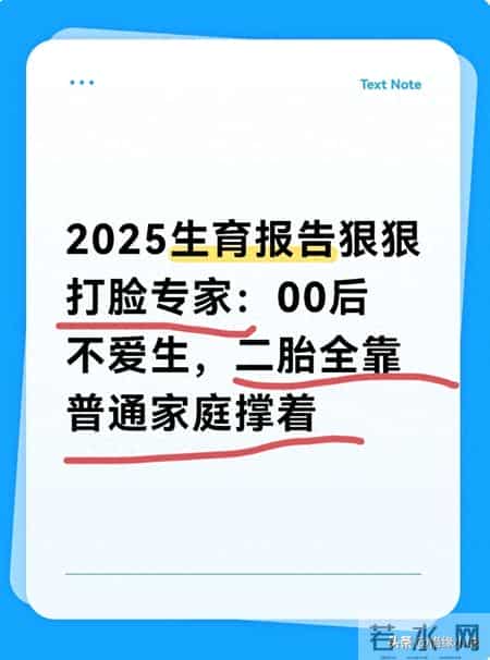 2025生育数据扎心了！00后仅2成愿生，二胎全靠普通家庭托底