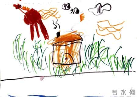 中班亲子美术--小马