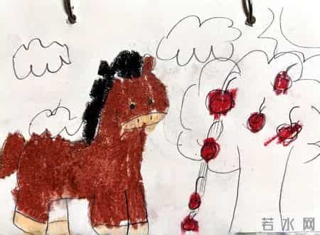 中班亲子美术--小马